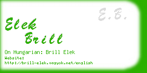 elek brill business card